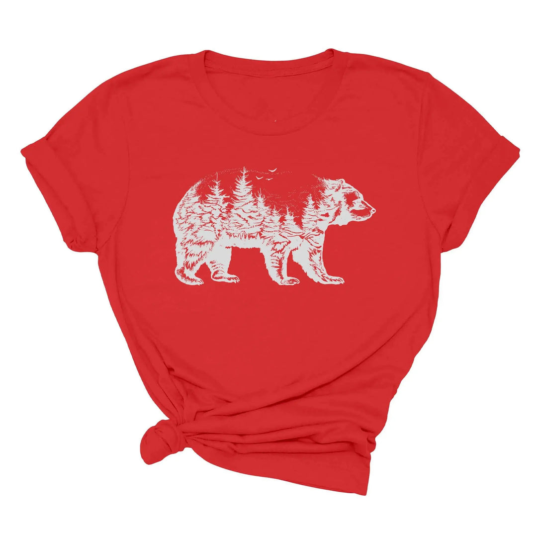 Bear Forest T-Shirt - Nature Lover Camping & Outdoors Mama Bear Tee Shirtprintingcenter