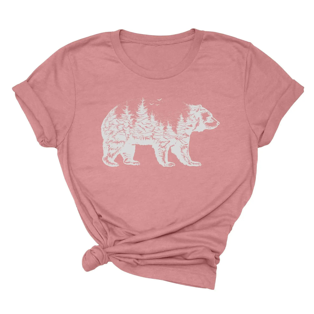 Bear Forest T-Shirt - Nature Lover Camping & Outdoors Mama Bear Tee Shirtprintingcenter
