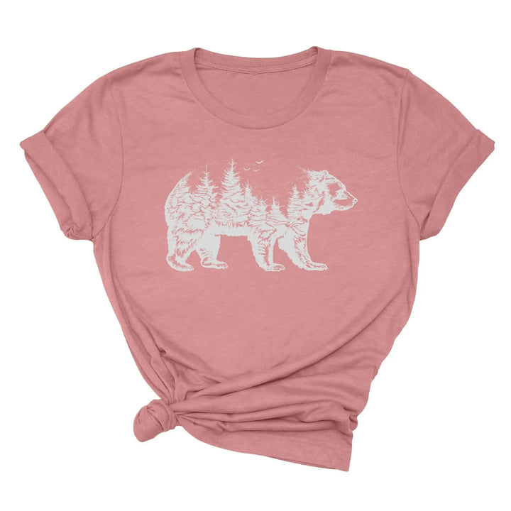 Bear Forest T-Shirt - Nature Lover Camping & Outdoors Mama Bear Tee Shirtprintingcenter