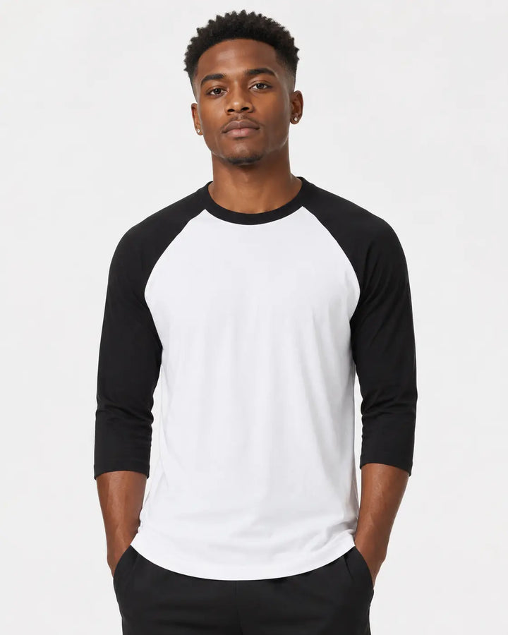 Bella + Camiseta de béisbol de manga 3/4 de lona, ​​camiseta raglán 3200 unisex
