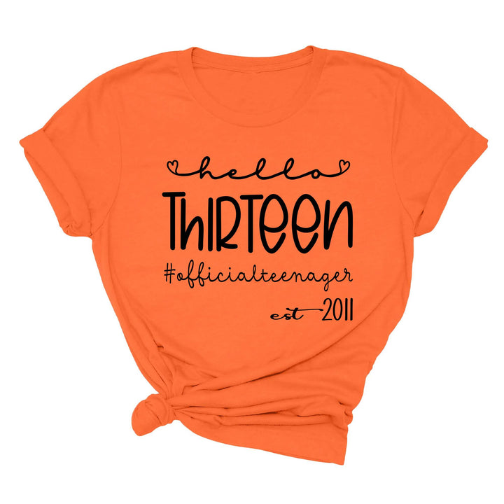 13th Birthday Girl Shirt - Hello Thirteen Est. 2011 | Official Teenager Tee