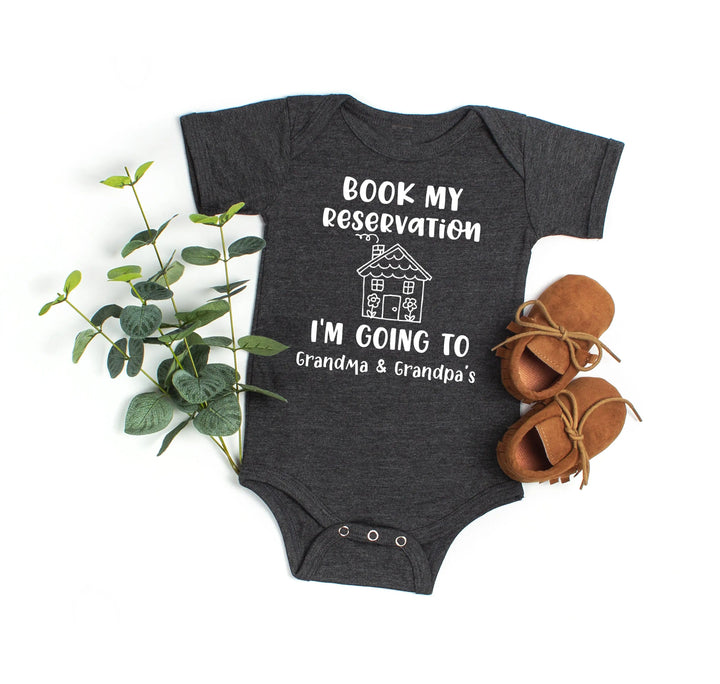 Book My Reservation Bodysuit - Pregnancy Announcement for Grandparents Shirtprintingcenter
