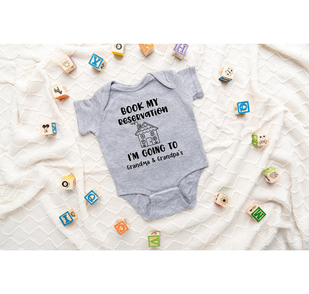 Book My Reservation Bodysuit - Pregnancy Announcement for Grandparents Shirtprintingcenter
