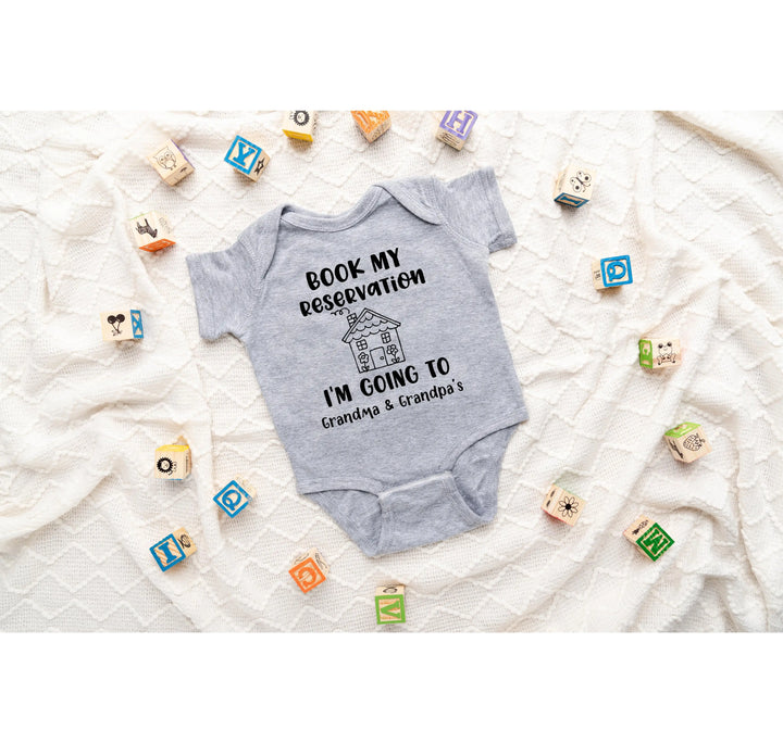 Book My Reservation Bodysuit - Pregnancy Announcement for Grandparents Shirtprintingcenter