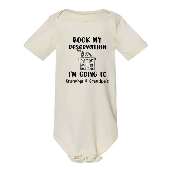 Book My Reservation Bodysuit - Pregnancy Announcement for Grandparents Shirtprintingcenter