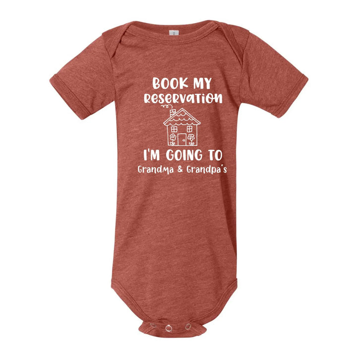 Book My Reservation Bodysuit - Pregnancy Announcement for Grandparents Shirtprintingcenter