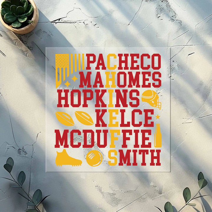 Transferencia de fútbol americano de los Chiefs, impresión de transferencia de fútbol americano de Kansas City