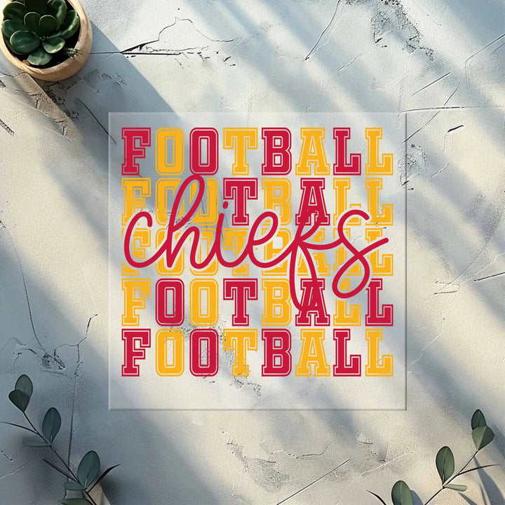 Transferencia de fútbol americano de los Chiefs, Kansas City listo para imprimir, impresión retro de fútbol americano de Kansas City