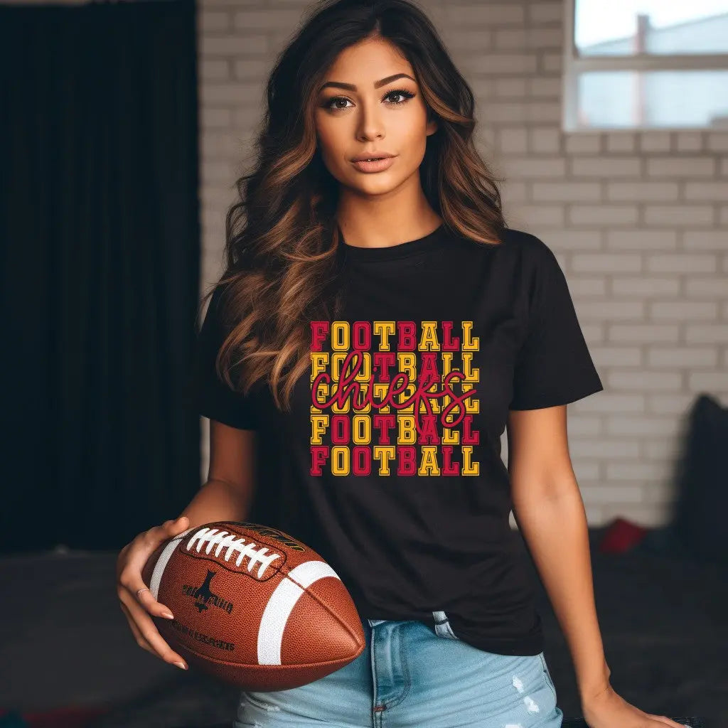 Transferencia de fútbol americano de los Chiefs, Kansas City listo para imprimir, impresión retro de fútbol americano de Kansas City