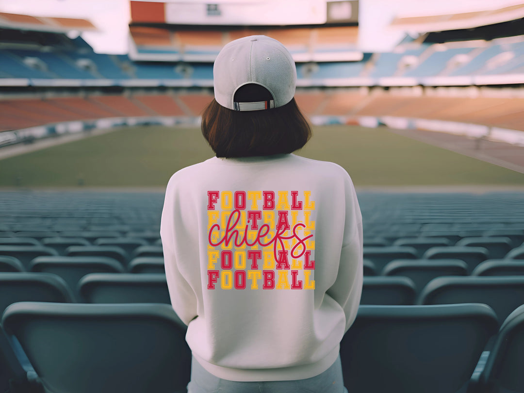 Transferencia de fútbol americano de los Chiefs, Kansas City listo para imprimir, impresión retro de fútbol americano de Kansas City