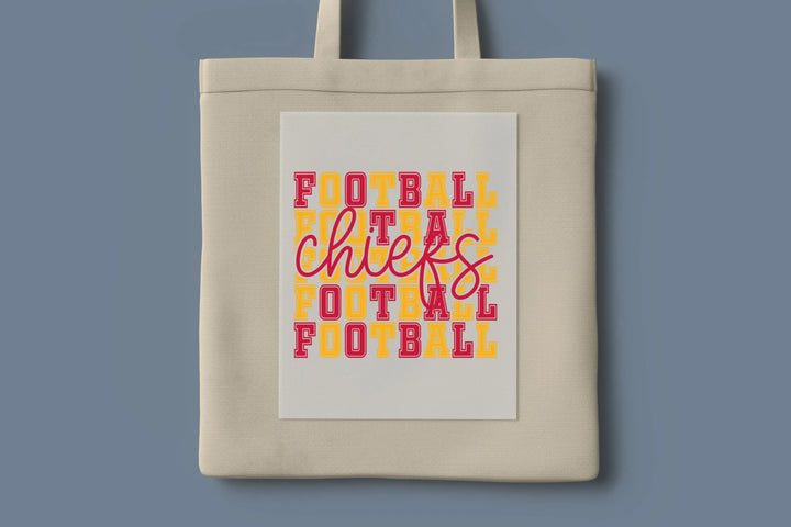 Transferencia de fútbol americano de los Chiefs, Kansas City listo para imprimir, impresión retro de fútbol americano de Kansas City