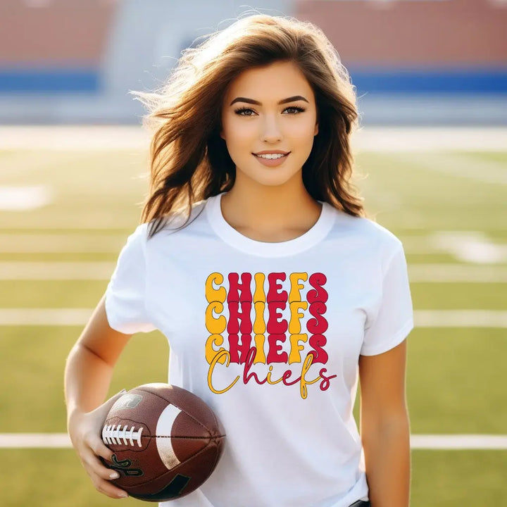 Transferencia DTF de fútbol de los Chiefs, impresión DTF de fútbol retro de Kansas City