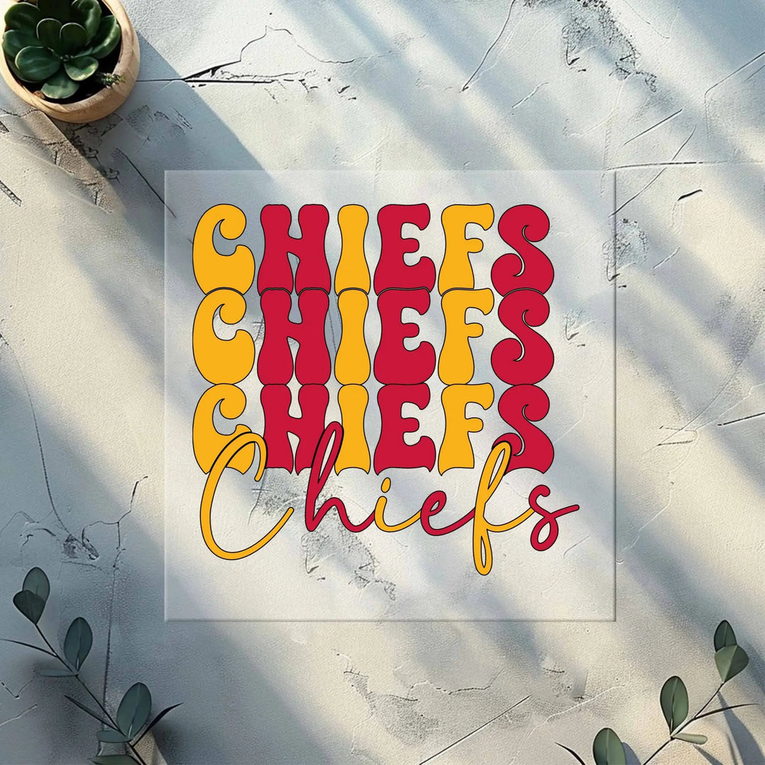 Transferencia DTF de fútbol de los Chiefs, impresión DTF de fútbol retro de Kansas City