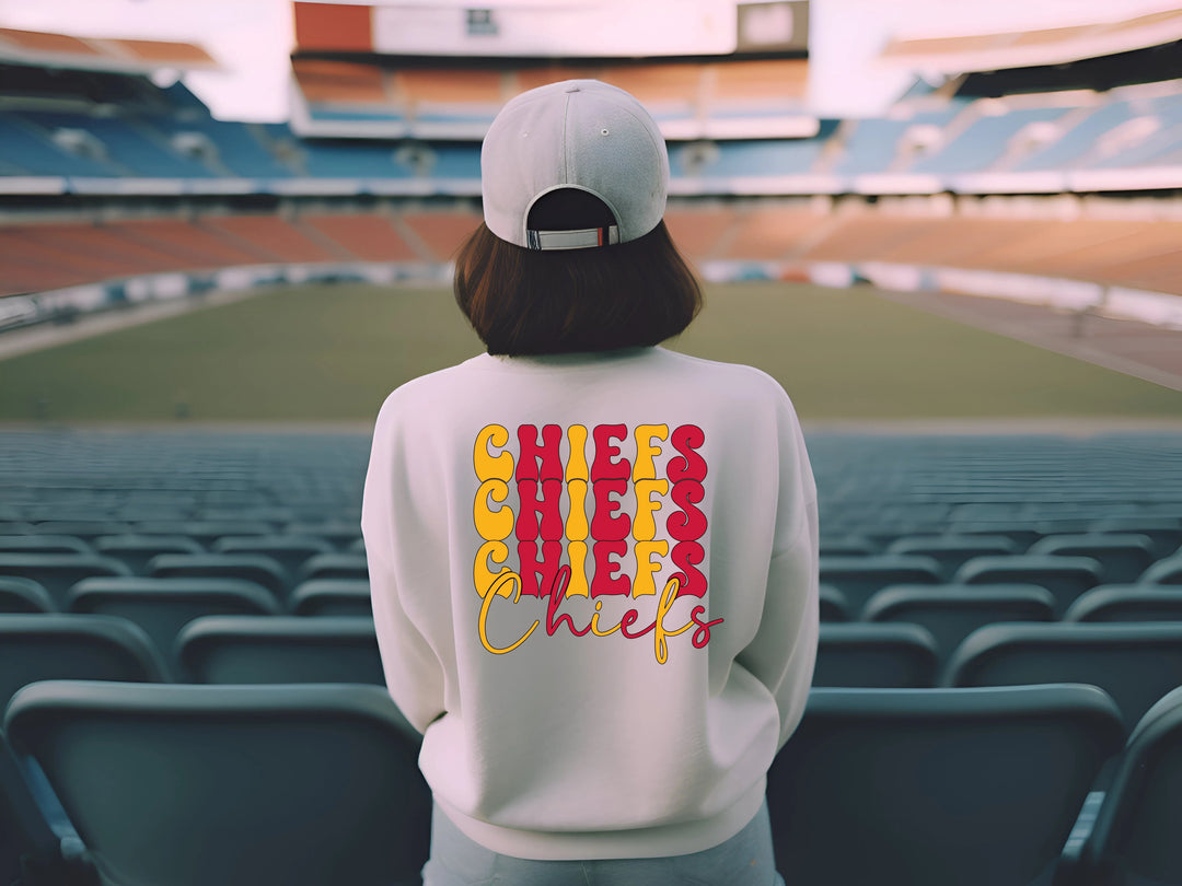 Transferencia DTF de fútbol de los Chiefs, impresión DTF de fútbol retro de Kansas City