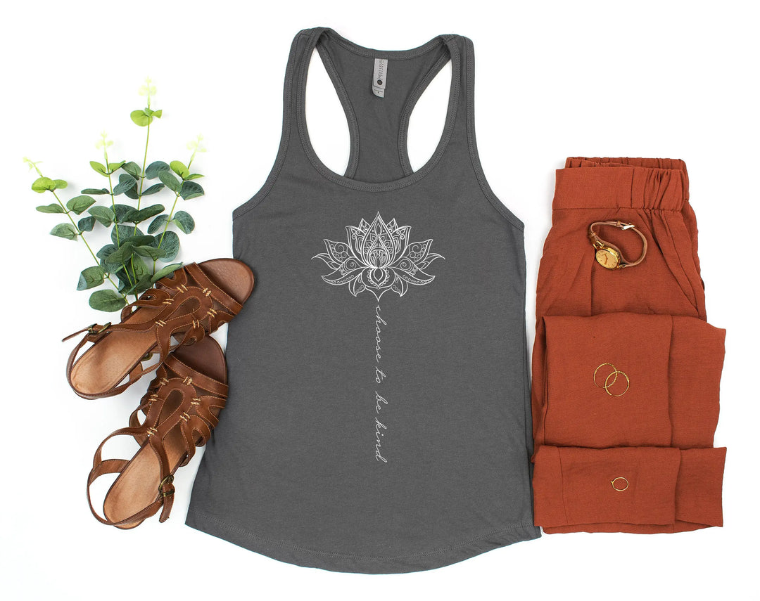 Choose to Be Kind Mandala Tank - Cute Spring Graphic for Women Shirtprintingcenter