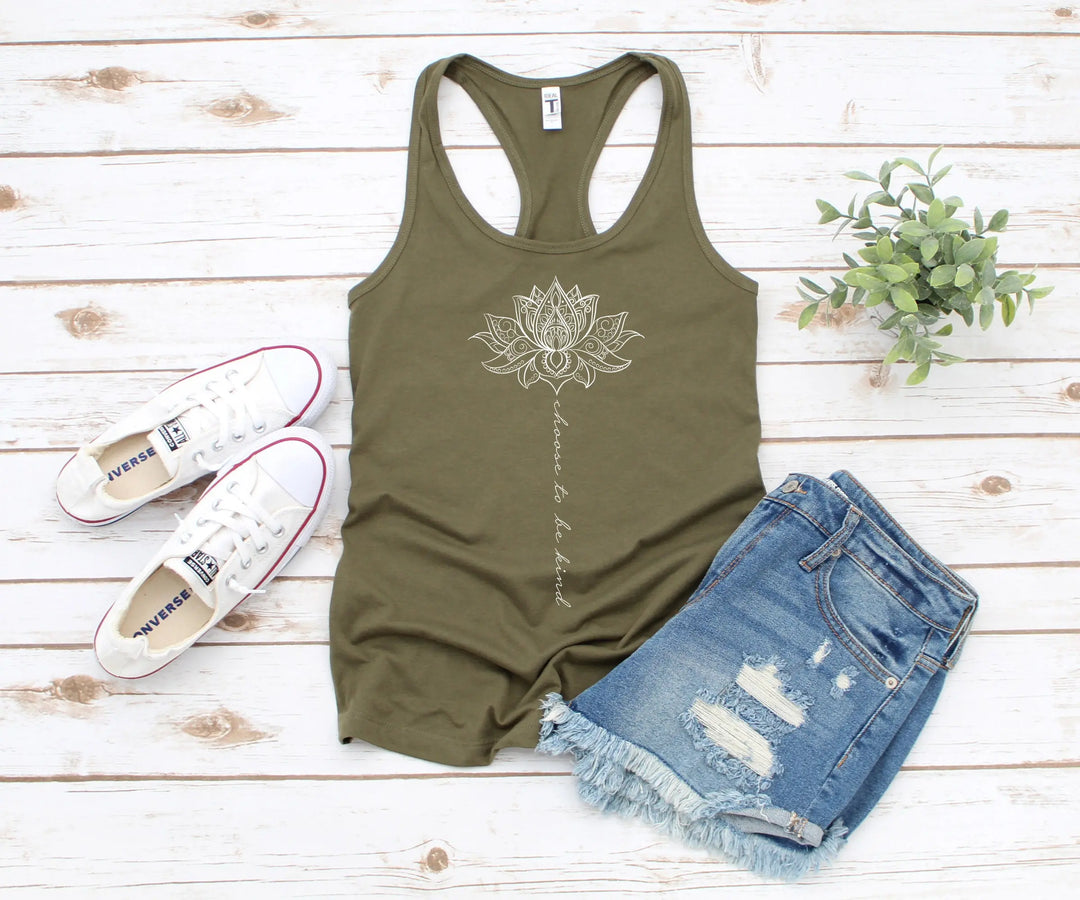 Choose to Be Kind Mandala Tank - Cute Spring Graphic for Women Shirtprintingcenter