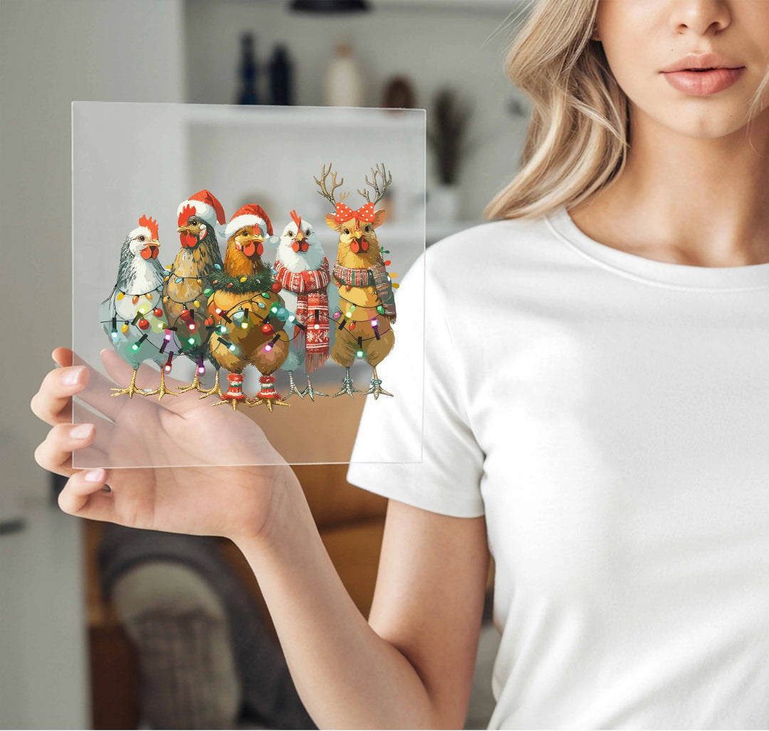 Christmas Chicken Dtf Transfers