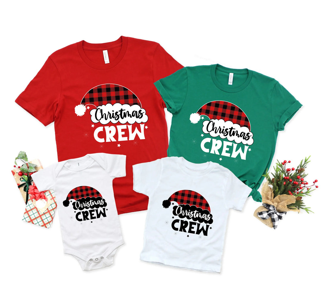 Christmas Crew Shirts | Cousin Crew with Plaid Santa Hat Shirtprintingcenter