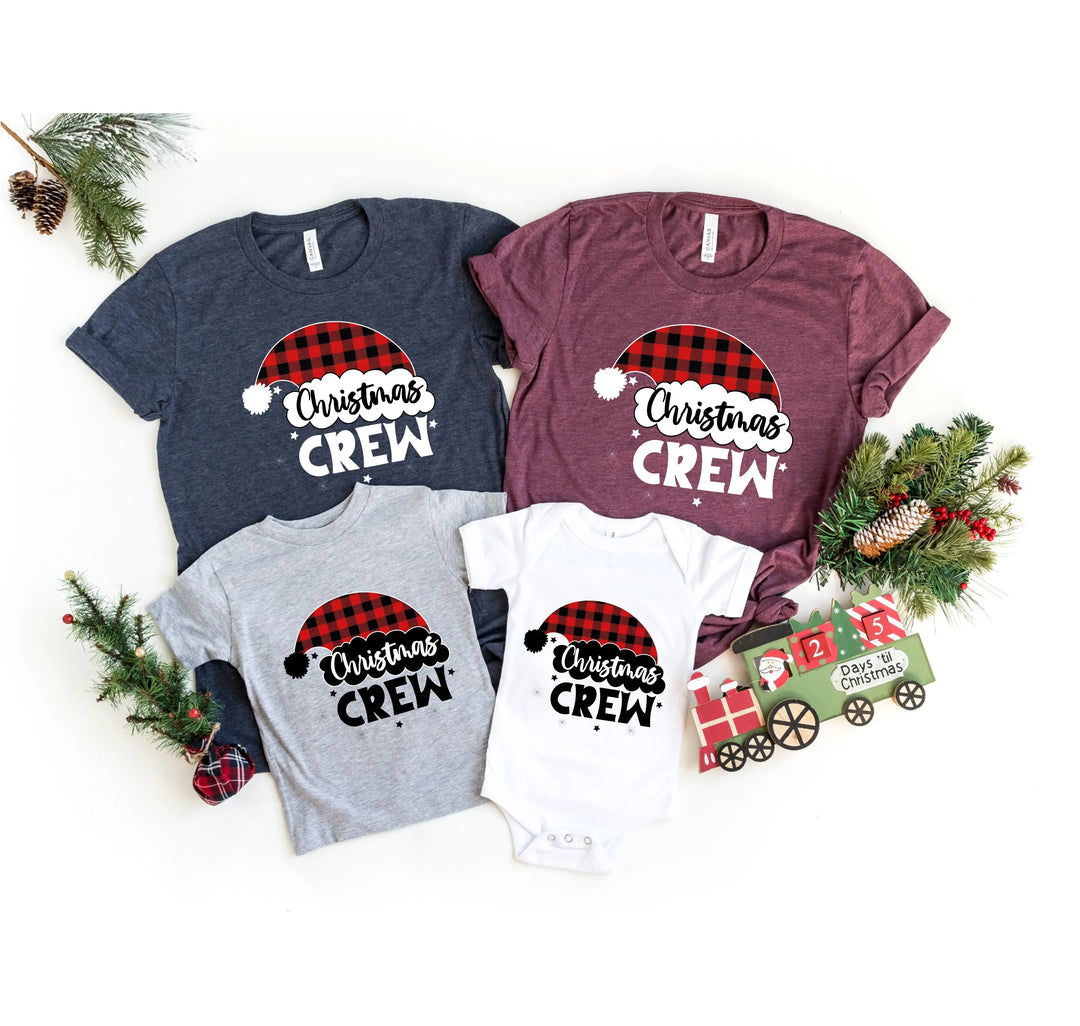 Christmas Crew Shirts | Cousin Crew with Plaid Santa Hat Shirtprintingcenter