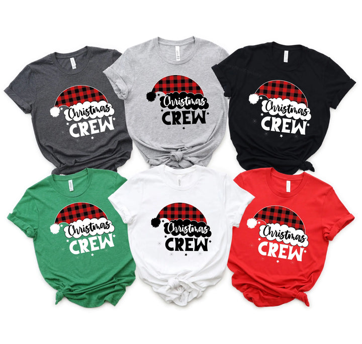 Christmas Crew Shirts | Cousin Crew with Plaid Santa Hat Shirtprintingcenter