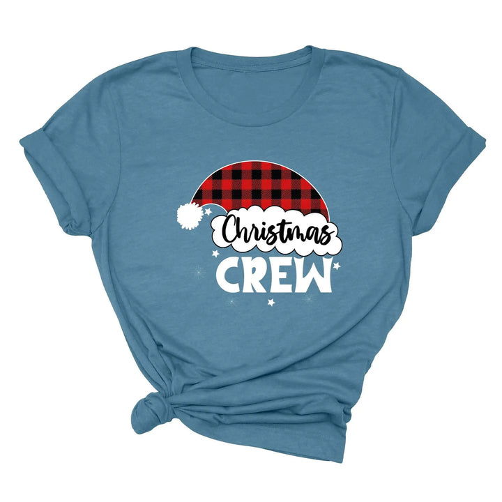 Christmas Crew Toddler Shirts | Cousin Crew with Plaid Santa Hat Toddler Tee Shirtprintingcenter