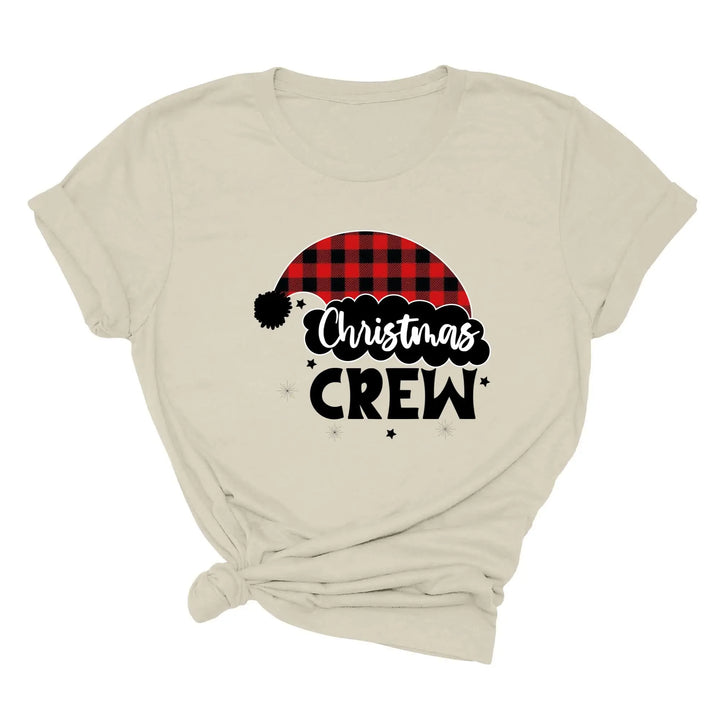 Christmas Crew Youth Shirts | Cousin Crew with Plaid Santa Hat Youth Tee Shirtprintingcenter