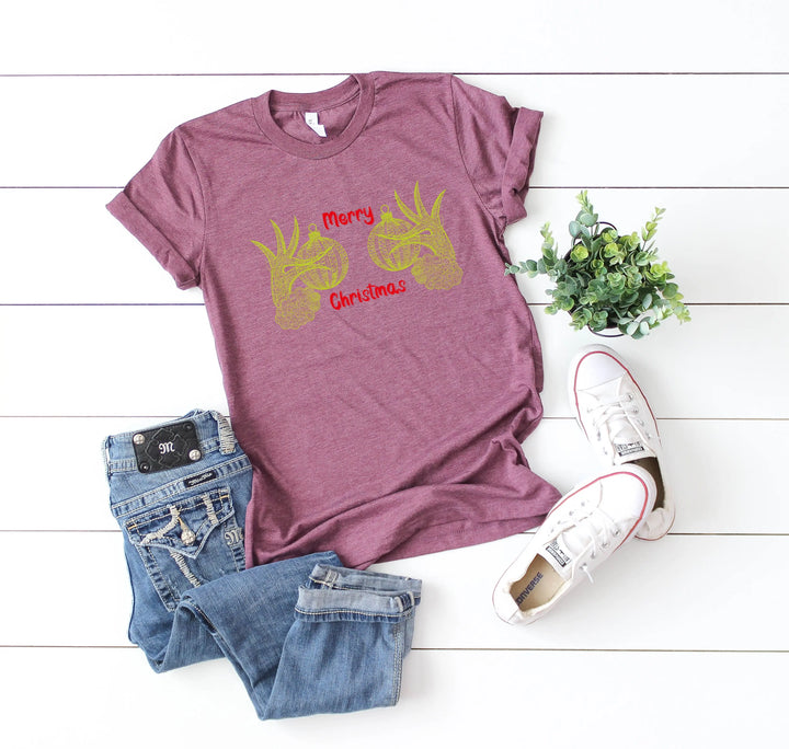 Christmas Hand Boobs Shirt | Funny Grinch-Inspired Holiday Tee Shirtprintingcenter