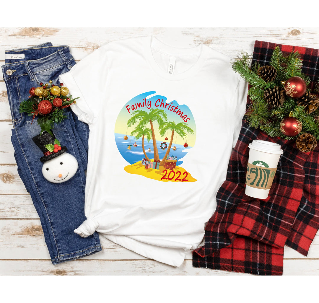 Christmas Palm Tree Shirt | Tropical Florida Xmas Tee Shirtprintingcenter