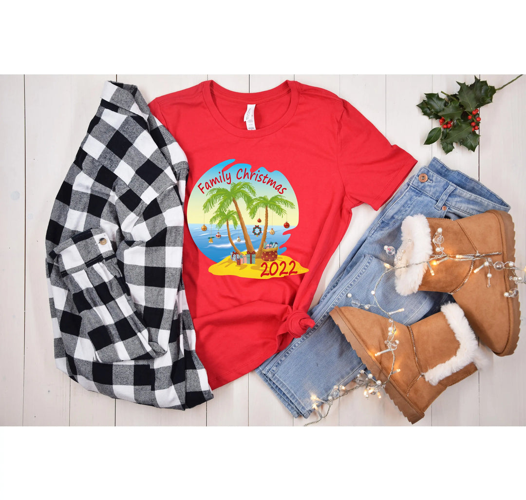Christmas Palm Tree Shirt | Tropical Florida Xmas Tee Shirtprintingcenter