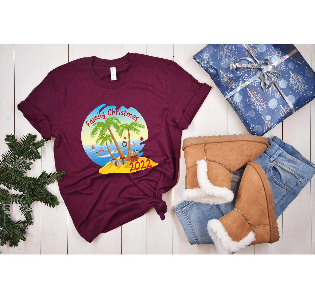 Christmas Palm Tree Shirt | Tropical Florida Xmas Tee Shirtprintingcenter
