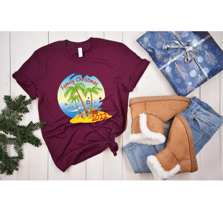 Christmas Palm Tree Shirt | Tropical Florida Xmas Tee Shirtprintingcenter