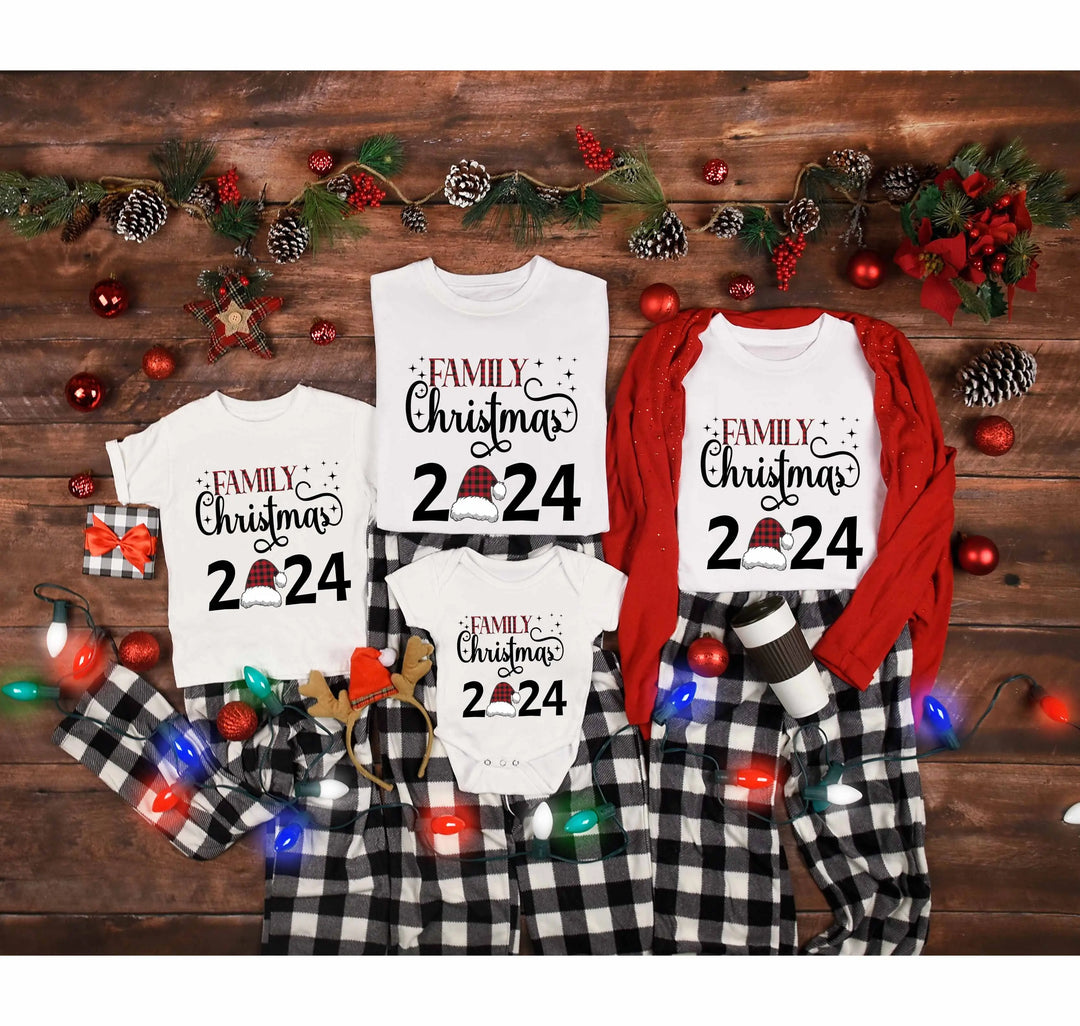 Christmas Shirt | Family Matching Plaid Buffalo Santa Hat Tee Shirtprintingcenter