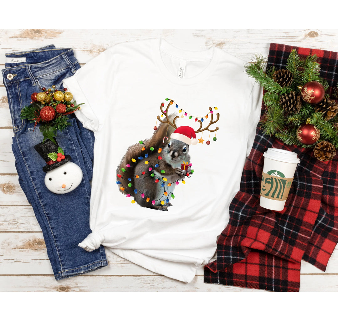 Christmas Squirrel Lights Shirt | Funny Christmas Vacation Tee Shirtprintingcenter