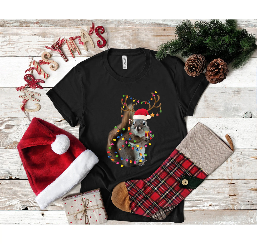 Christmas Squirrel Lights Shirt | Funny Christmas Vacation Tee Shirtprintingcenter