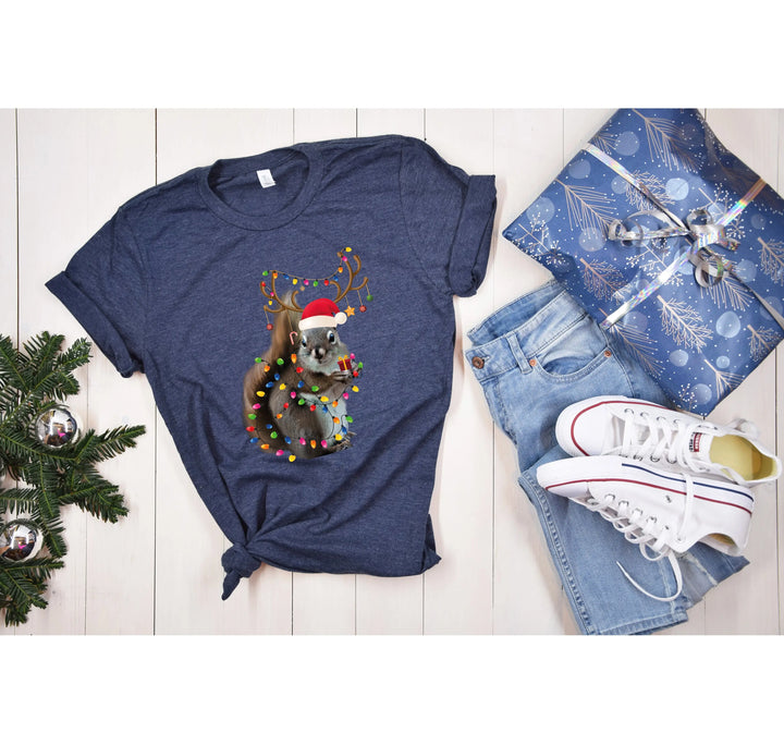 Christmas Squirrel Lights Shirt | Funny Christmas Vacation Tee Shirtprintingcenter