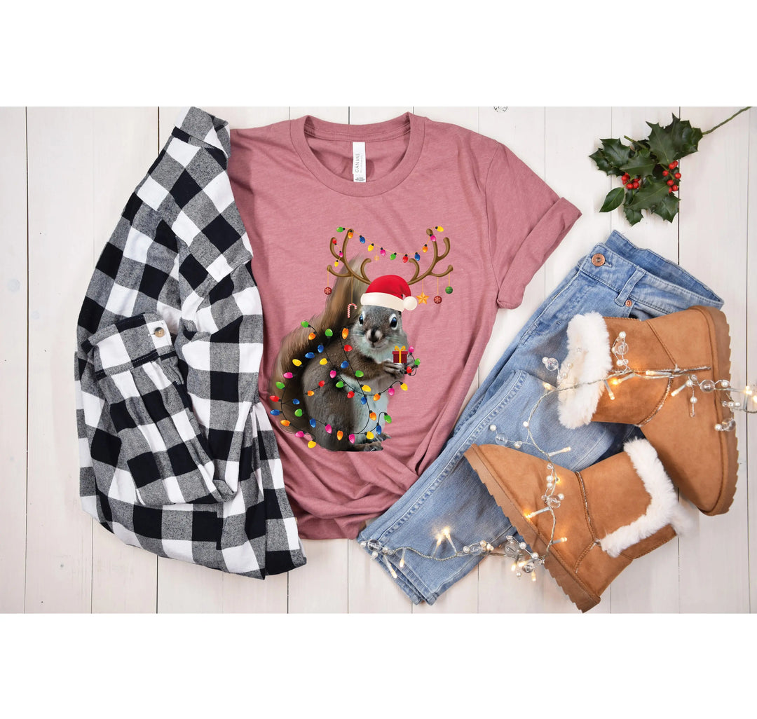 Christmas Squirrel Lights Shirt | Funny Christmas Vacation Tee Shirtprintingcenter
