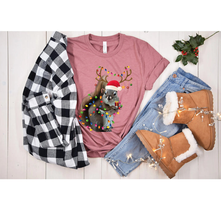 Christmas Squirrel Lights Shirt | Funny Christmas Vacation Tee Shirtprintingcenter