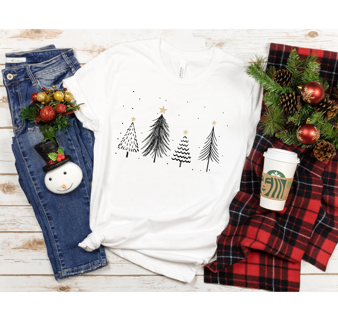 Christmas Trees Shirt | Retro Holiday Tree Tee Shirtprintingcenter