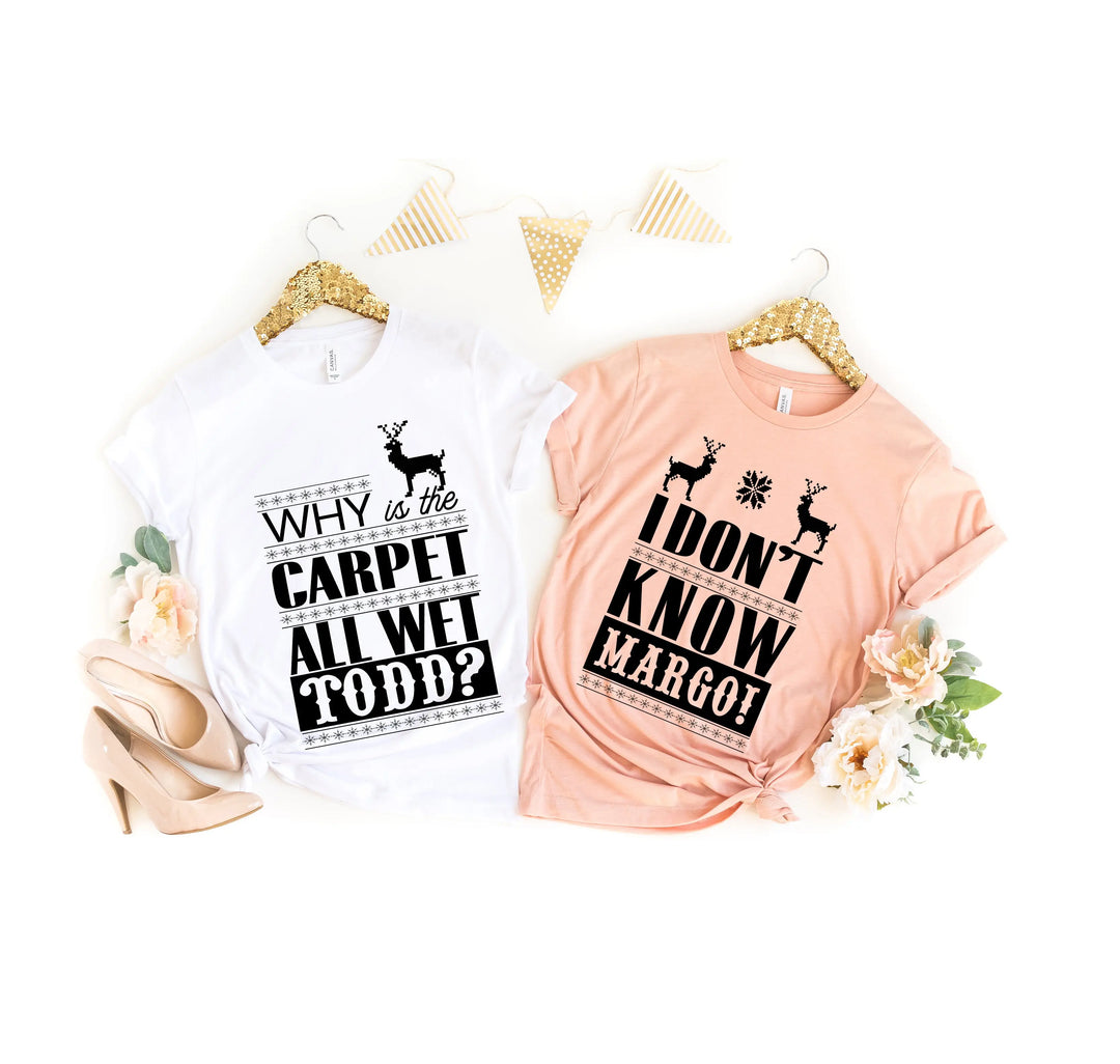 Christmas Vacation Todd and Margo Shirt | Funny Holiday Couple Tee Shirtprintingcenter
