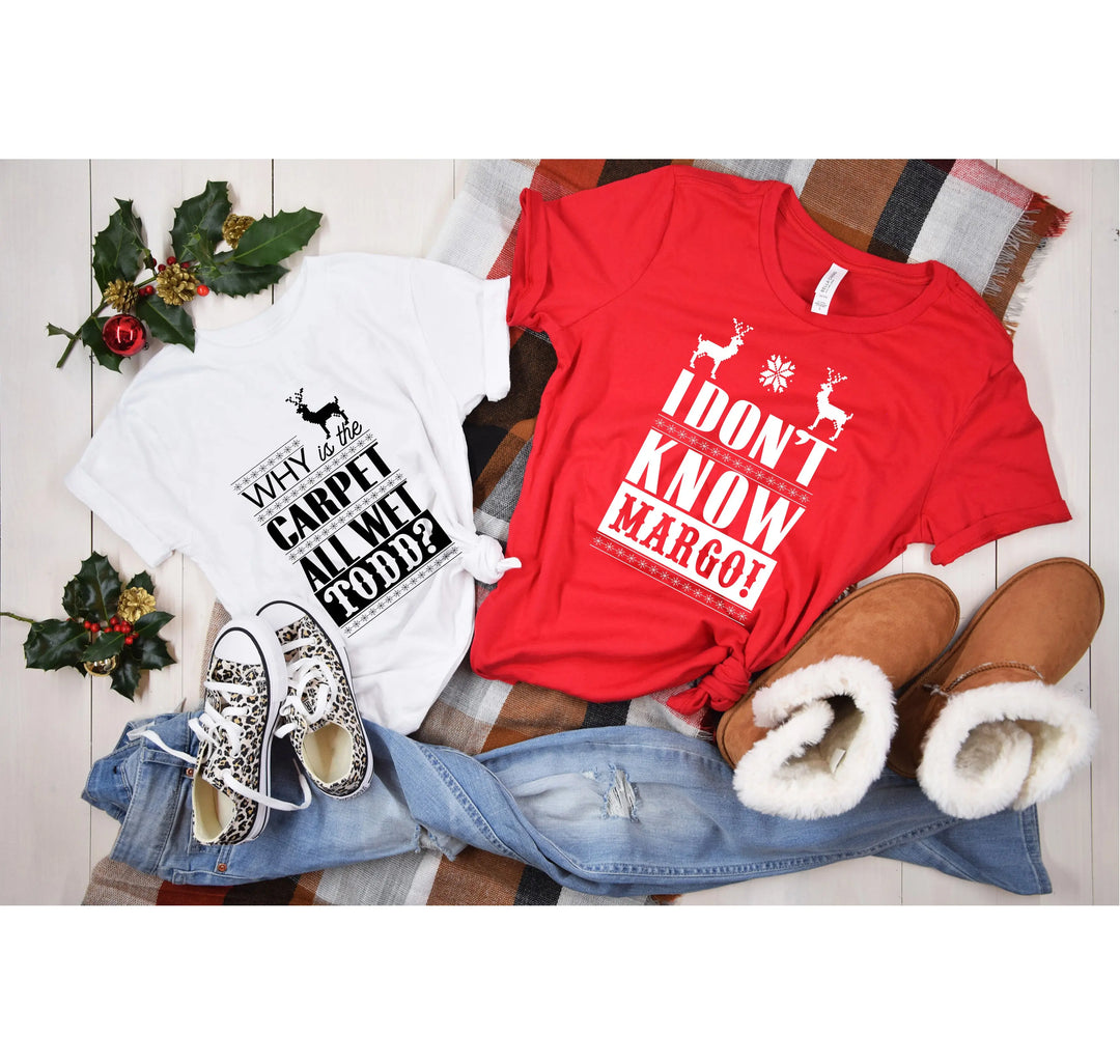 Christmas Vacation Todd and Margo Shirt | Funny Holiday Couple Tee Shirtprintingcenter