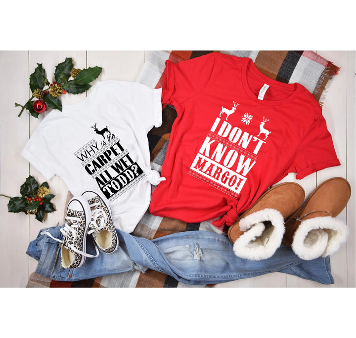 Christmas Vacation Todd and Margo Shirt | Funny Holiday Couple Tee Shirtprintingcenter