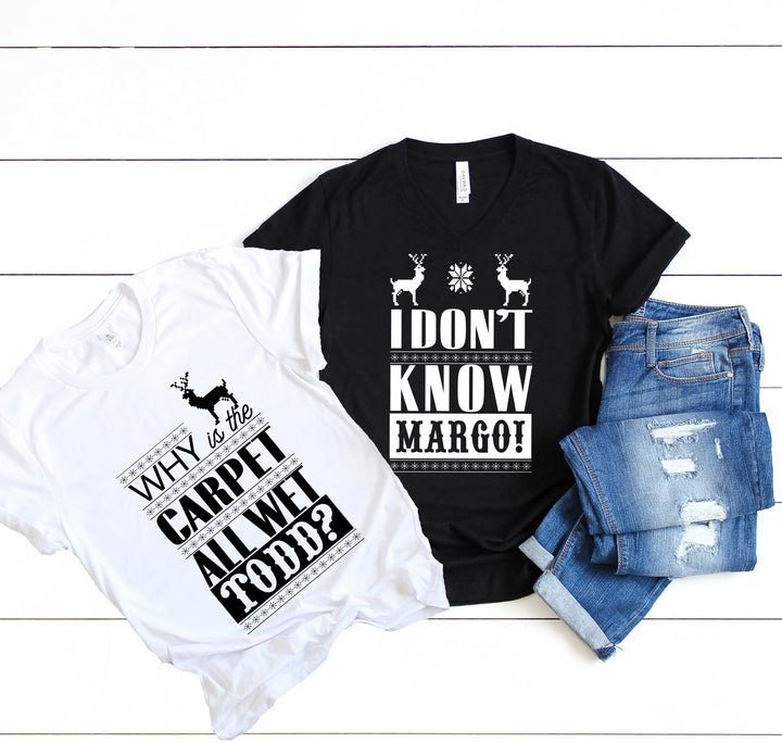Christmas Vacation Todd and Margo Shirt | Funny Holiday Couple Tee Shirtprintingcenter