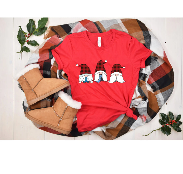 Christmas Vintage Gnomes Shirt | Buffalo Plaid Gnome Family Matching Tee Shirtprintingcenter