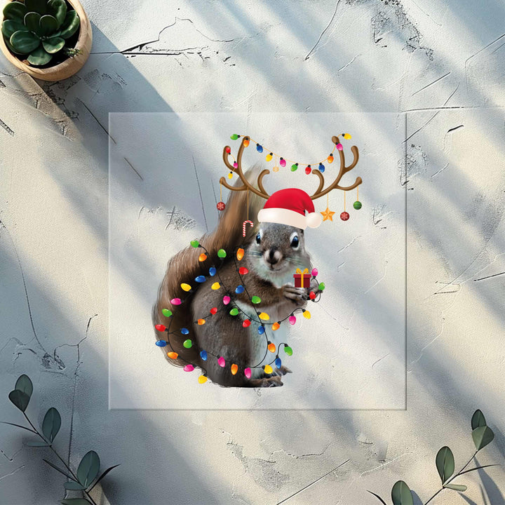 Funny Squirrel Christmas Lights DTF Transfer, Ready to Press Design