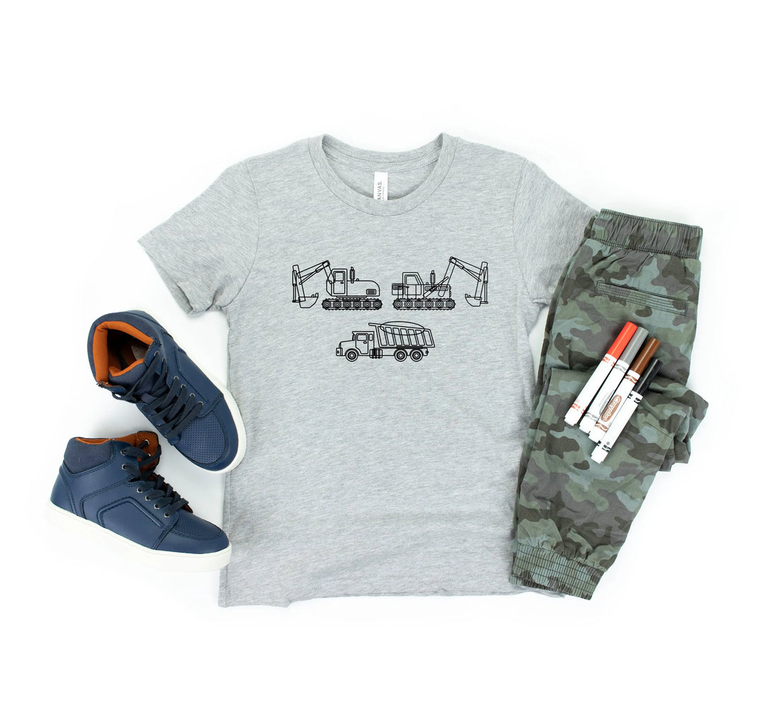 Construction Trucks Tee - Excavator Birthday Shirt for Kids Shirtprintingcenter