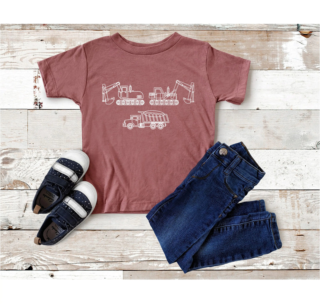 Construction Trucks Tee - Excavator Birthday Shirt for Kids Shirtprintingcenter