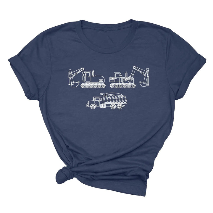 Construction Trucks Tee - Excavator Birthday Shirt for Kids Shirtprintingcenter