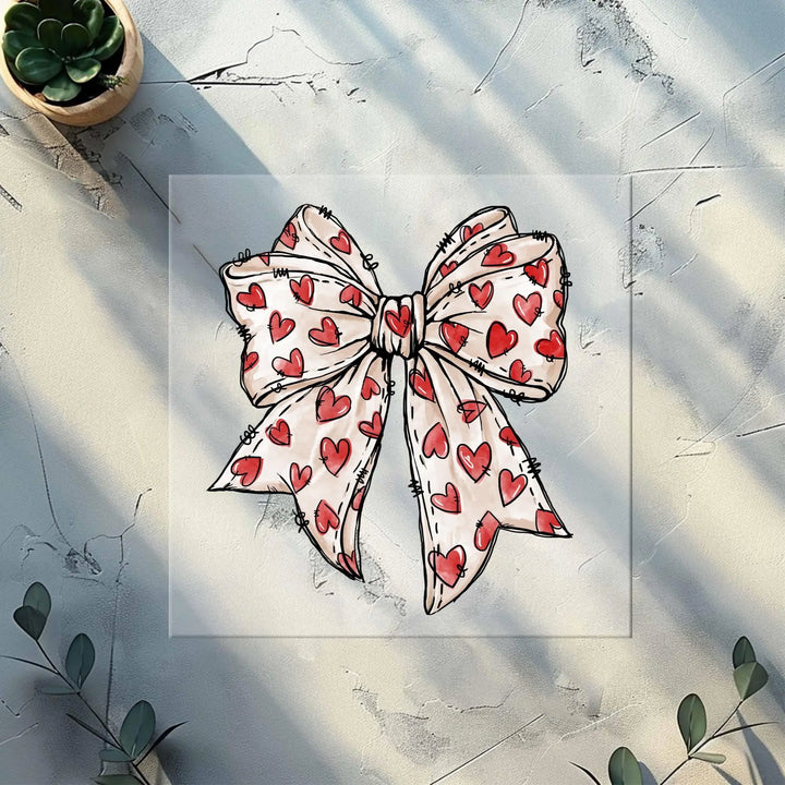 Coquette Valentine's Day Heart Bow  DTF Transfer