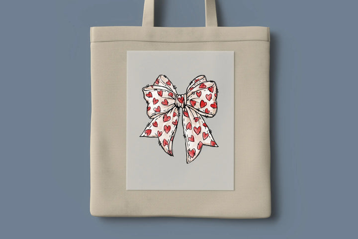 Coquette Valentine's Day Heart Bow  DTF Transfer