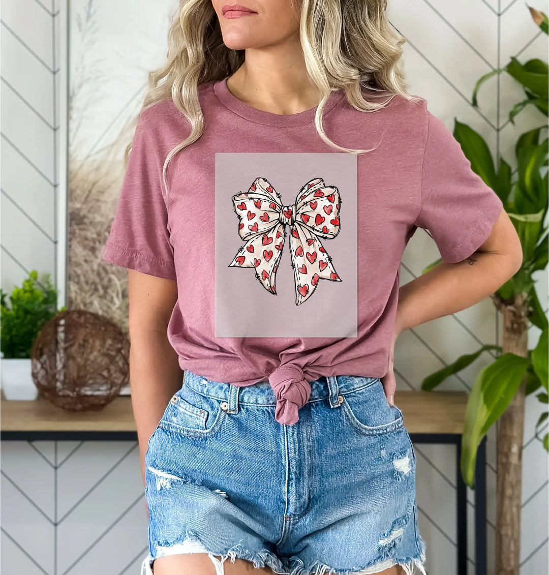 Coquette Valentine's Day Heart Bow  DTF Transfer
